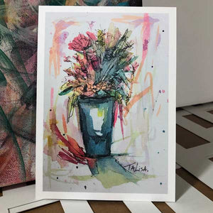 Ink Floral Vase (5x7” print)